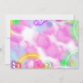 Tance Birthday Party Neon Glow Foto Einladung (Rückseite)