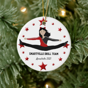 Tance Cheer Asian Athlete Rot und Schwarz Ornament
