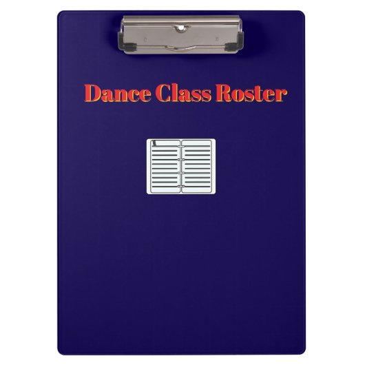Tance Class Roster Klemmbrett (Vorderseite)