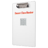 Tance Class Roster White Klemmbrett (Links)