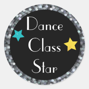 Tance Class Star mit Sternen Runder Aufkleber
