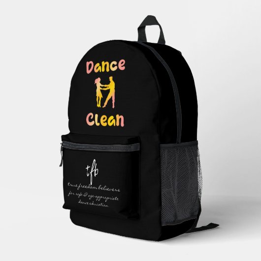Tance Clean Cava Rosa Bedruckter Rucksack (Rückseitige Ecke Rechts)