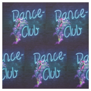 Tance Club Neon Sign Fabric Stoff