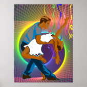 Tance Couple Party Scene Neon Colors Poster (Vorne)