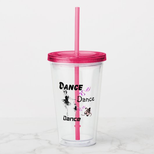 Tance Dance Dance Ballet Acrylic Tumbler Acryltrinkbecher (Vorderseite)