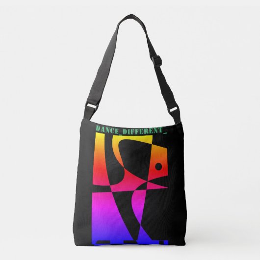 TANCE_DIFFERENT_Rainbow Black Tragetaschen Mit Langen Trägern (Vorderseite)