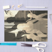 Tance Girls Sepia Modernes Dekoupage Tissue Paper Seidenpapier (Handwerk)