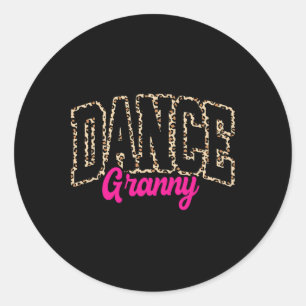 Tance Granny Leopard Tanzni Granny Life Girls Runder Aufkleber