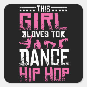 Tance Hip Hop Girl Quadratischer Aufkleber