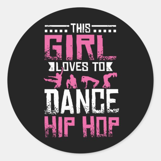 Tance Hip Hop Girl Runder Aufkleber (Vorderseite)