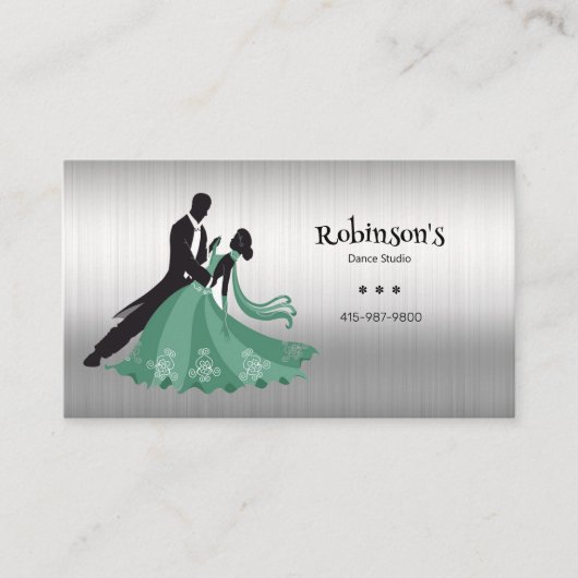 Tance Instructor Studio Dancer Silhouette Visitenkarte (Vorderseite)