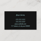 Tance Instructor Studio Lessons Business Card Visitenkarte (Rückseite)