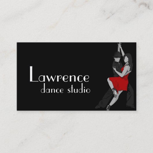 Tance Instructor Studio Lessons Business Card Visitenkarte (Vorderseite)