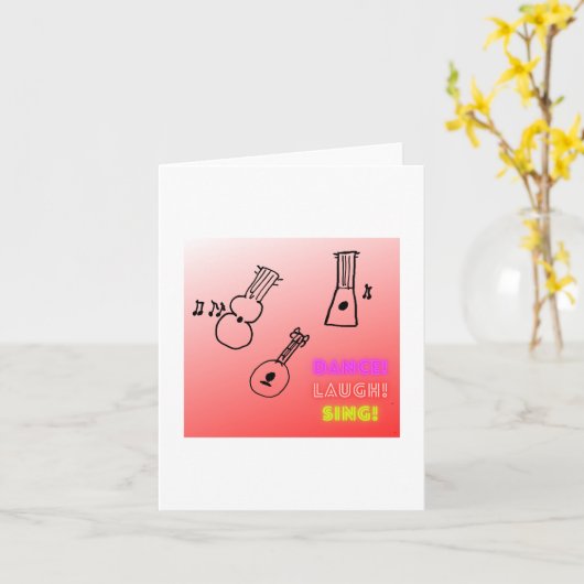 Tance Laugh Sing Ukuleles Blank Karte (Gelbe Blume)