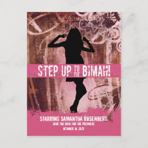 Tance Party Bat Mitzvah Save the Date Ankündigungspostkarte