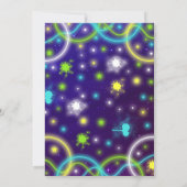 Tance Party Einladung Neon Glow Dance Party (Rückseite)