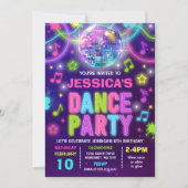 Tance Party Einladung Neon Glow Dance Party (Vorderseite)
