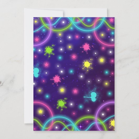 Tance Party Einladung Neon Glow Dance Party (Rückseite)