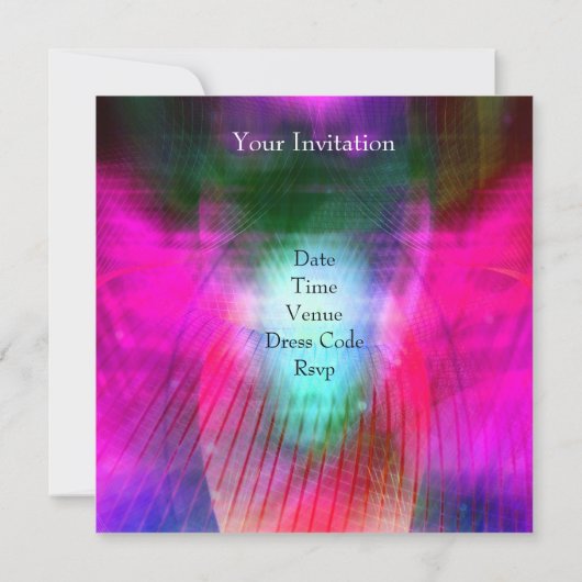 Tance Party Event Pink Lila Abstrakter Mirrorball Einladung (Rückseite)