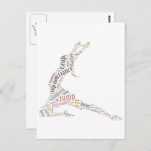 Tance Word Cloud Postkarte (Vorne/Hinten)