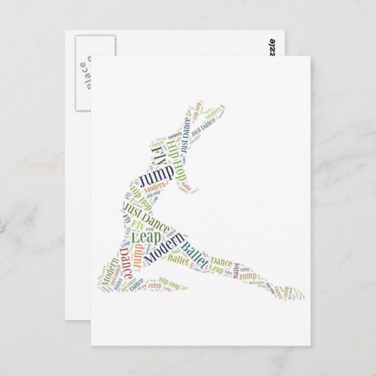 Tance Word Cloud Postkarte (Vorne/Hinten)