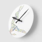 Tance Word Cloud Runde Wanduhr (Winkel)