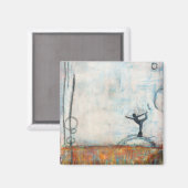 Tancer Yoga Girl Square Magnet (Vorderseite/Rückseite)