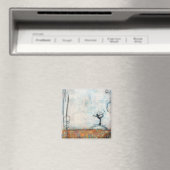 Tancer Yoga Girl Square Magnet (In Situ (Geschirrspüler))