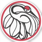 Tancho Japanese Crane Aufkleber (Vorderseite)