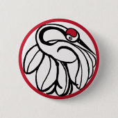 Tancho Japanese Crane Button (Vorderseite)