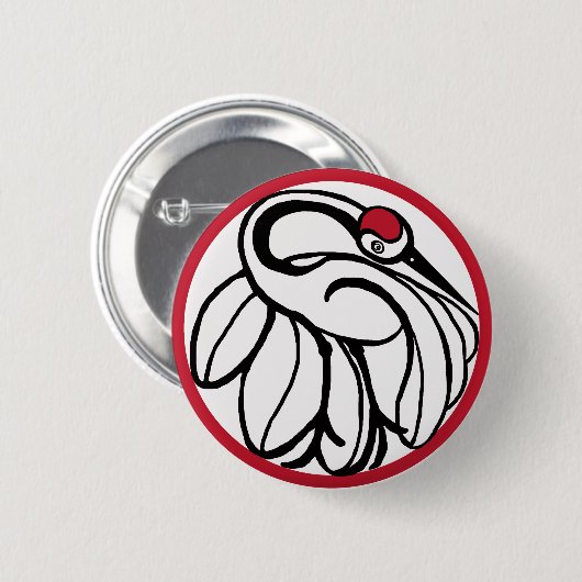 Tancho Japanese Crane Button (Vorne & Hinten)
