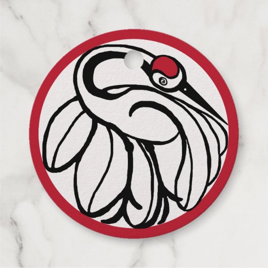 Tancho Japanese Crane Geschenkanhänger (Rückseite)