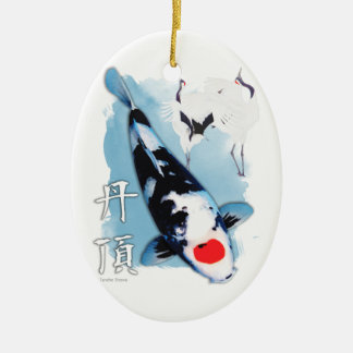 Tancho koi keramik ornament