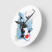 Tancho koi runde wanduhr (Winkel)