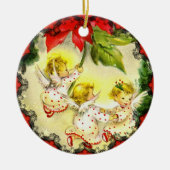 Tancing Baby Angels Vintage Weihnachtsfeier Keramik Ornament (Vorne)