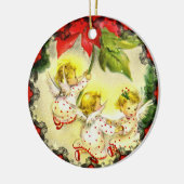 Tancing Baby Angels Vintage Weihnachtsfeier Keramik Ornament (Links)