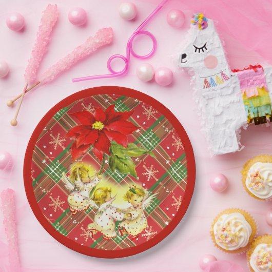 Tancing Baby Angels Weihnachtsfeiertage Teller (Party)