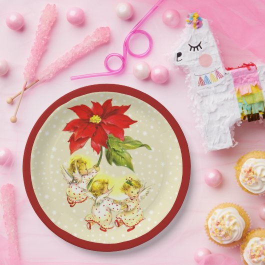 Tancing Baby Angels Weihnachtsfeiertage Teller (Party)