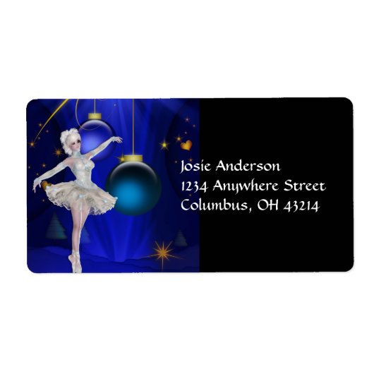 Tancing Ballerina 2b Weihnachtsadressen Labels (Vorne)