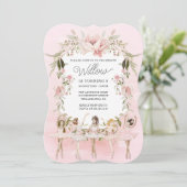 Tancing Ballerina Girl Geburtstagsparty Einladung (Stehend Vorderseite)