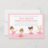 Tancing Ballerinas Geburtstag Einladung (Vorderseite)