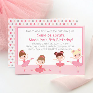 Tancing Ballerinas Geburtstag Einladung