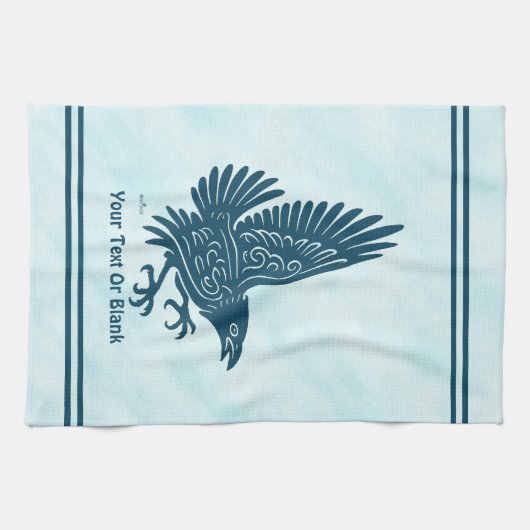 Tancing Blue Raven Geschirrtuch (Horizontal)