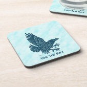 Tancing Blue Raven Getränkeuntersetzer (Linke Seite)