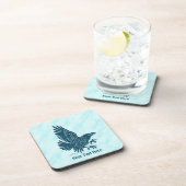Tancing Blue Raven Getränkeuntersetzer (Rechte Seite)