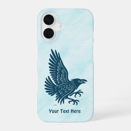 Tancing Blue Raven iPhone 16 Hülle (Rückseite)