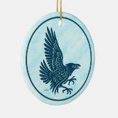 Tancing Blue Raven Keramik Ornament (Rechts)