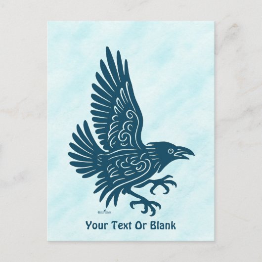 Tancing Blue Raven Postkarte (Vorderseite)