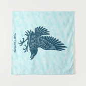 Tancing Blue Raven Wandteppich (Vorderseite (Horizontal))