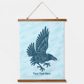 Tancing Blue Raven Wandteppich Mit Holzrahmen (Vorderseite)